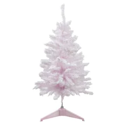 3' Medium Flocked Madeline Pink Spruce Artificial Christmas Tree, Unlit