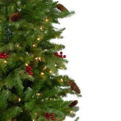 7.5’ Pre-Lit Mixed Winter Berry Pine Artificial Christmas Tree - Clear Lights -Christmas Trees Shop northlight z27676 1 78964.1667570037