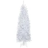 6.5’ Pre-Lit Slim Geneva White Spruce Artificial Christmas Tree, Blue Lights