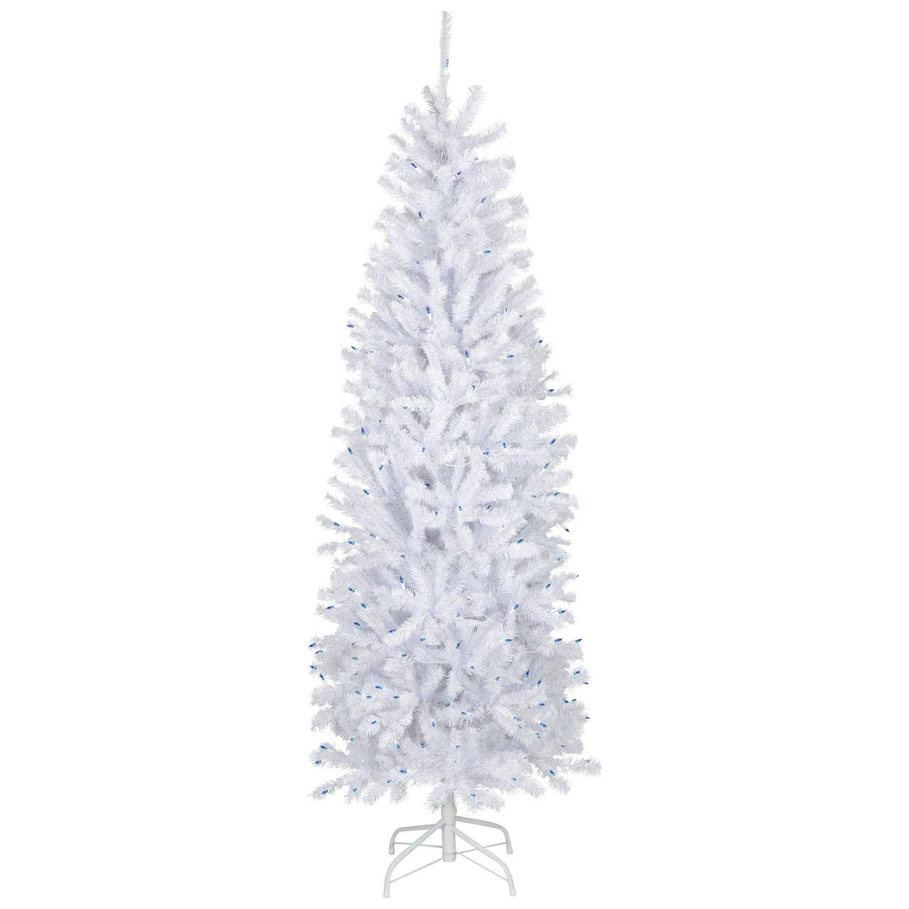6.5’ Pre-Lit Slim Geneva White Spruce Artificial Christmas Tree, Blue Lights 1 6.5’ Pre-Lit Slim Geneva White Spruce Artificial Christmas Tree, Blue Lights