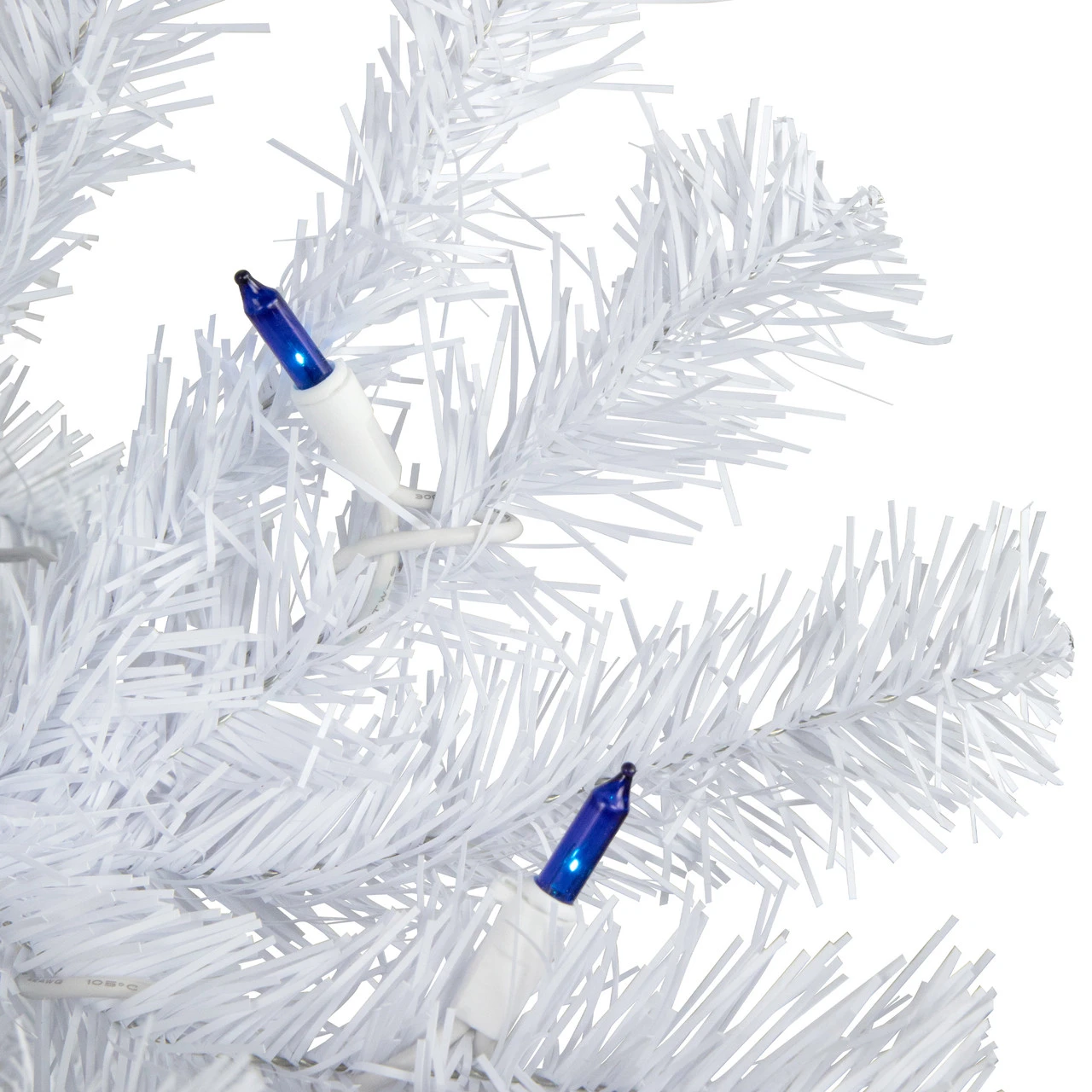6.5’ Pre-Lit Slim Geneva White Spruce Artificial Christmas Tree, Blue Lights 2 6.5’ Pre-Lit Slim Geneva White Spruce Artificial Christmas Tree, Blue Lights - Image 2