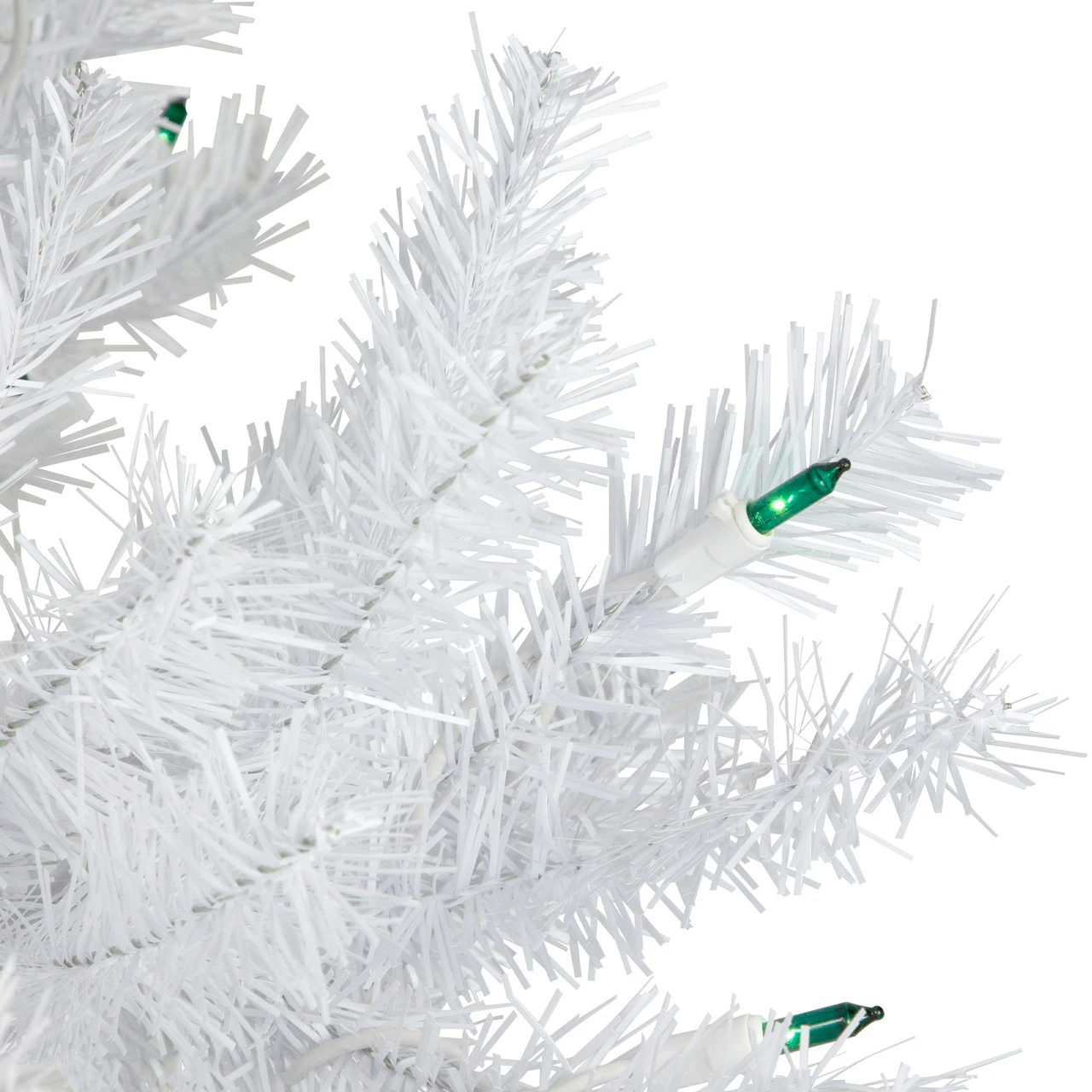 6.5’ Pre-Lit Slim Geneva White Spruce Artificial Christmas Tree, Green Lights 2 6.5’ Pre-Lit Slim Geneva White Spruce Artificial Christmas Tree, Green Lights - Image 2