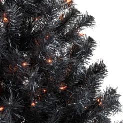 4ft Pre-Lit Black Noble Spruce Artificial Halloween Tree, Orange Lights -Christmas Trees Shop northlight z92380 4 49617.1669140864