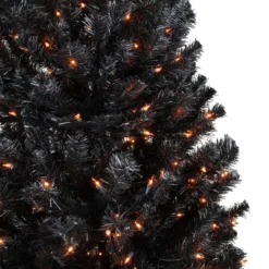 6ft Pre-Lit Black Noble Spruce Artificial Halloween Tree, Orange Lights -Christmas Trees Shop northlight z92381 2updated 39940.1667530283