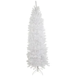 7.5' Pre-Lit Rapids White Pine Pencil Artificial Christmas Tree, Clear Lights