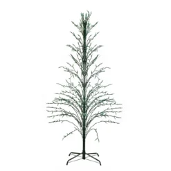 9' Black Pre-Lit Artificial Cascade Twig Christmas Tree - Green Lights