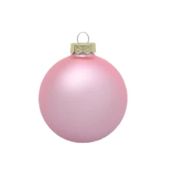 8ct Baby Pink Matte Glass Christmas Ball Ornaments 3.25" (80mm)