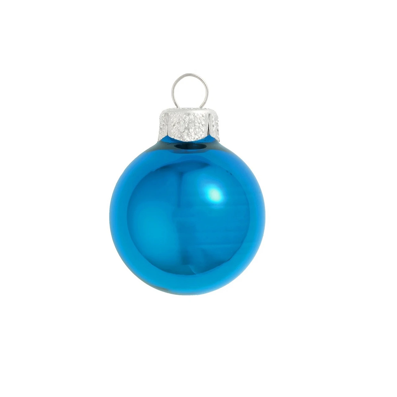40ct Blue And Silver Shiny Glass Christmas Ball Ornaments 1.5" (40mm) 1 40ct Blue And Silver Shiny Glass Christmas Ball Ornaments 1.5" (40mm)