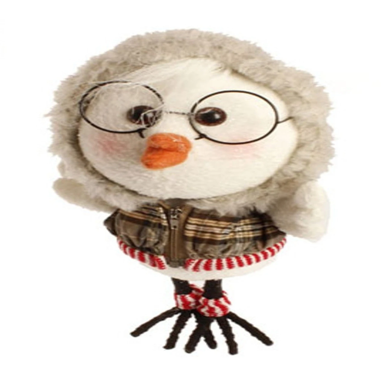 9" White And Brown Plaid Trimmed Hoodie Bird Christmas Ornament 2 9" White And Brown Plaid Trimmed Hoodie Bird Christmas Ornament - Image 2