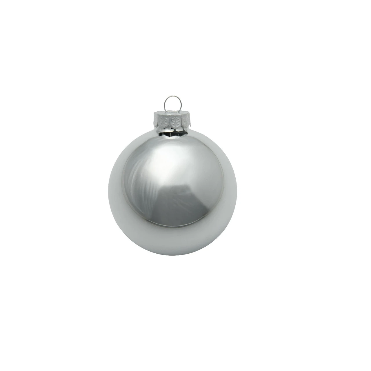 8ct Silver Shiny Glass Christmas Ball Ornaments 3.25" (80mm) 1 8ct Silver Shiny Glass Christmas Ball Ornaments 3.25" (80mm)