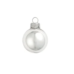 4ct Shiny Silver Glass Ball Christmas Ornaments 4.75" (120mm)