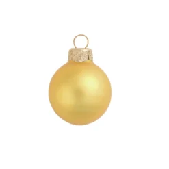 6ct Sun Yellow Glass Matte Finish Christmas Ball Ornaments 4" (100mm)