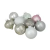 9ct Silver 3-Finish Shatterproof Christmas Ball And Onion Ornaments 3.75" (95mm)