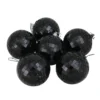 6ct Black Disco Shatterproof Christmas Ball Ornaments 3.25" (80mm)