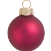 40ct Berry Red Matte Glass Ball Christmas Ornaments 1.25" (30mm)