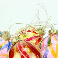 4ct Pink And Red LED Lighted Swirl Glass Christmas Ball Ornaments 3.25" (82mm) -Christmas Trees Shop penn 14 24357 3 76901.1667662015