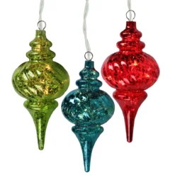 3-Count Pre-Lit Red And Green Glass Christmas Finial Ornament -Christmas Trees Shop penn 30 382 066 28447.1667654910