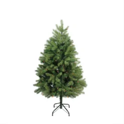 4' Pre-Lit Full Noble Fir Artificial Christmas Tree - Multi-Color Lights