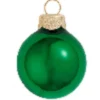 8ct Green Shiny Glass Christmas Ball Ornaments 3.25" (82mm)