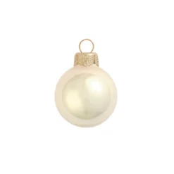 4ct Pearl Champagne Gold Glass Ball Christmas Ornaments 4.75" (120mm)