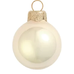 40ct Champagne Gold Pearl Finish Christmas Ball Ornaments 1.5" (40mm)