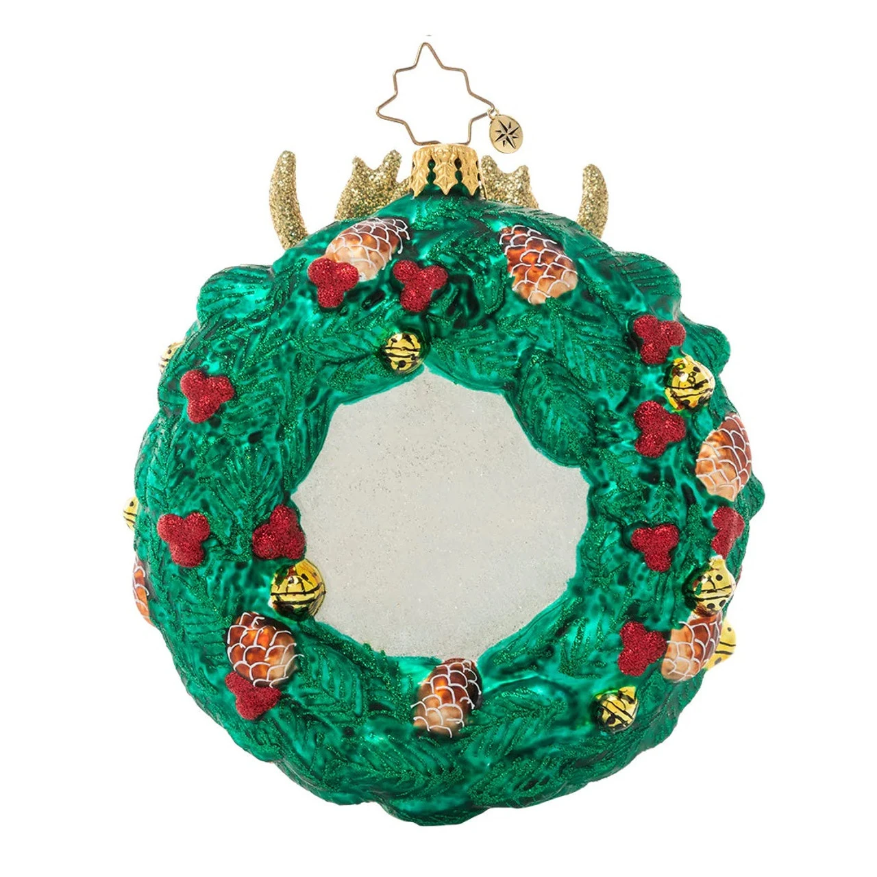 Christopher Radko Rustic Reindeer Wreath Glass Christmas Ornament 1021164 3 Christopher Radko Rustic Reindeer Wreath Glass Christmas Ornament 1021164 - Image 3