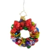 Christopher Radko Joyful Wreath Gem Glass Christmas Ornament 1018354