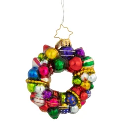 Christopher Radko Joyful Wreath Gem Glass Christmas Ornament 1018354 -Christmas Trees Shop radko 1018354 4 37218.1684507611