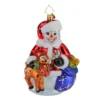 Christopher Radko Frosty And Baby Fawn Glass Christmas Ornament 1019981