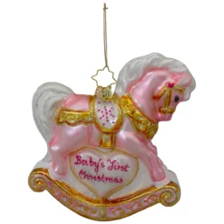 Christopher Radko Baby's First Christmas Pink Filly Glass Ornament 1020688 -Christmas Trees Shop radko 1020688 2 67313.1684420308