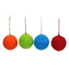 Set Of 4 Vibrantly Colored Knitted Christmas Ball Ornaments 2.5” (63.5mm)