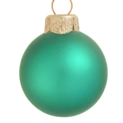40ct Soft Green Glass Matte Christmas Ball Ornaments 1.5" (35mm)