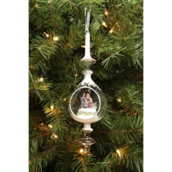 12.5" White Caroling Family Inside Of Glass Pendant Christmas Finial Ornament -Christmas Trees Shop roman 3284220c 3 42466.1667664563