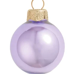 40ct Purple Pearl Glass Christmas Ball Ornaments 1.5" (38mm)