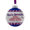 Pack Of 3 Glass "Police Officers Have Arresting Personalities" Christmas Ball Ornaments 3.5"