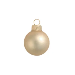 6ct Champagne Gold Matte Glass Christmas Ball Ornaments 4" (100mm)