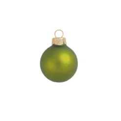 40ct Kiwi Green Matte Glass Christmas Ball Ornaments 1.5" (40mm)