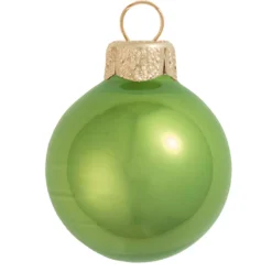6ct Shiny Lightest Lime Green Glass Ball Christmas Ornaments 4" (100mm)