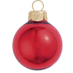 2ct Red Glass Shiny Christmas Ball Ornaments 6" (150mm)