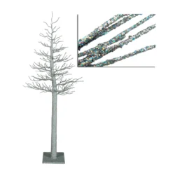 4' Silver Glitter Metallic Artificial Christmas Display Tree - Unlit
