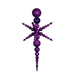 76" Purple Radical Snowflake 3-Finish Shatterproof Christmas Finial Ornament