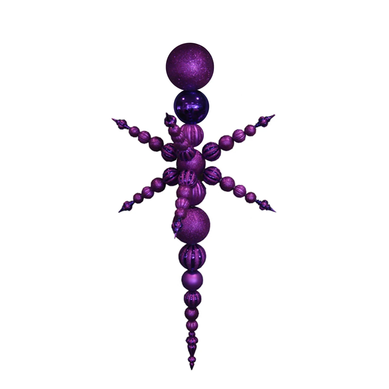 76" Purple Radical Snowflake 3-Finish Shatterproof Christmas Finial Ornament 1 76" Purple Radical Snowflake 3-Finish Shatterproof Christmas Finial Ornament