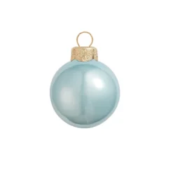 40ct Sky Blue Glass Pearl Christmas Ball Ornaments 1.5" (35mm)