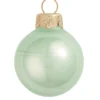 4ct Shale Green Glass Pearl Christmas Ball Ornaments 4.75" (120mm)