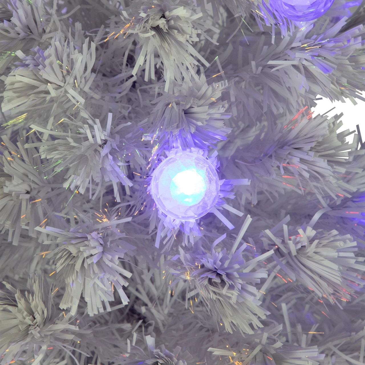 4' Pre-Lit Medium White Iridescent Fiber Optic Artificial Christmas Tree, Blue LED Lights 4 4' Pre-Lit Medium White Iridescent Fiber Optic Artificial Christmas Tree, Blue LED Lights - Image 4