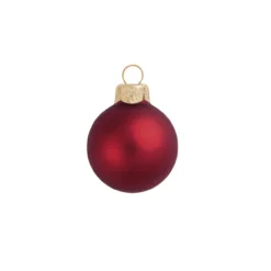 4ct Burgundy Red Matte Glass Christmas Ball Ornaments 4.75" (120mm)