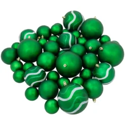 39ct Kiwi Green Shatterproof 2-Finish Christmas Ball Ornaments 4" (100mm)