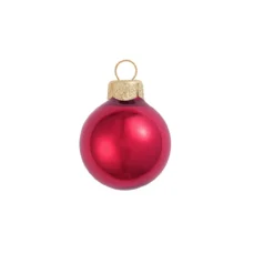 40ct Rubine Red Pearl Glass Christmas Ball Ornaments 1.5" (40mm)