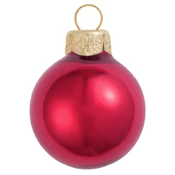 8ct Rubine Red Pearl Glass Christmas Ball Ornaments 3.25" (80mm)