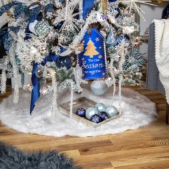 4.5" Glittered Blue And Silver Glass Christmas Ball Ornament -Christmas Trees Shop winter20blues 620cropped 70325.1670969682